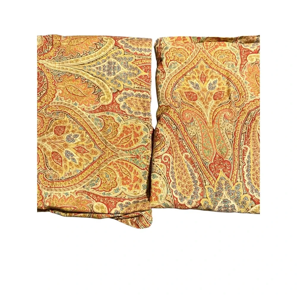 X2 Waverly Home Classics Cotton Paisley Window Valance Paddock Shawl 49x22